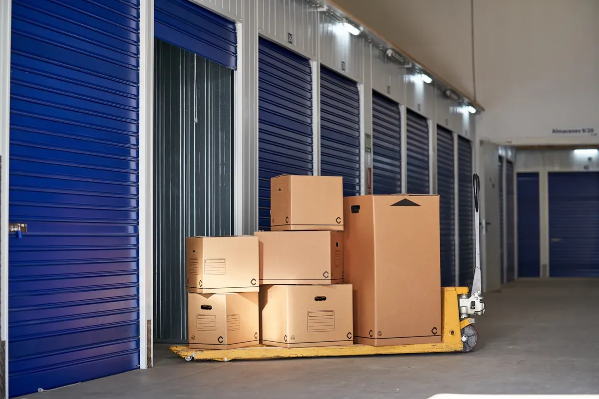 Boxes outside a Storage location